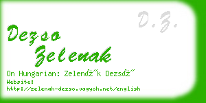 dezso zelenak business card